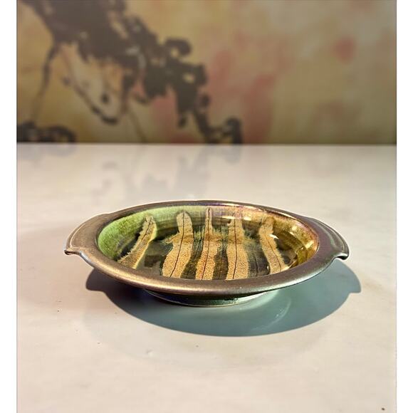 Brad Tucker Cedar Creek Stoneware Serving Platter-NC Studio Pottery-Handled Tray - Picture 6 of 8